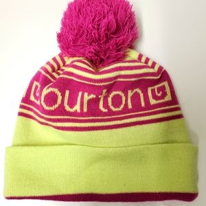 Hot pink and neon yellow Burton ski hat